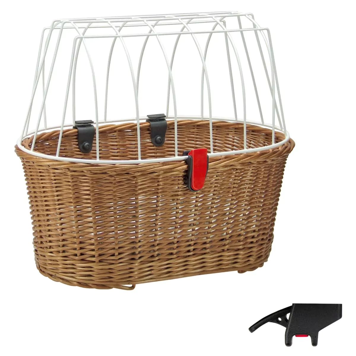 KLICKfix Doggy Basket mit KLICKfix KorbKlip 2 Adapter braun