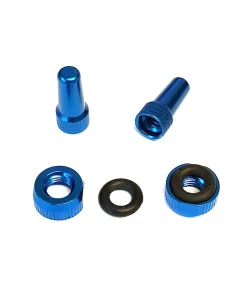 Ventilkappen Set, CNC Aluminium Presta blau Paar